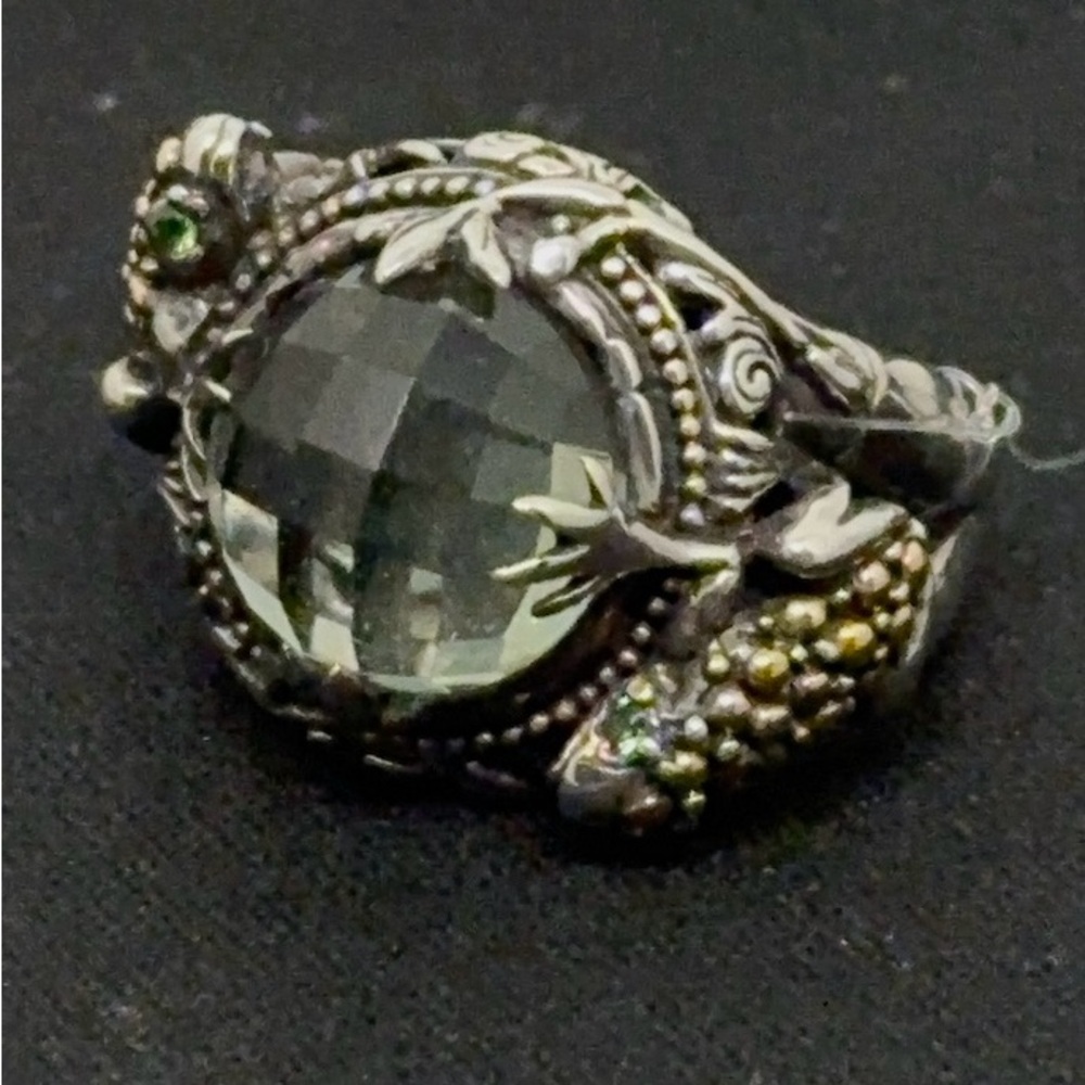 Sterling & 18kt Peridot frog ring
